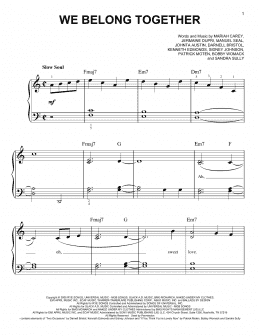 page one of We Belong Together (Very Easy Piano)