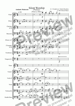 page one of Silent Worship (Non Lo Diro) for Tenor and Orchestra