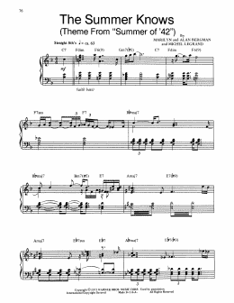 page one of Theme From Summer Of '42 (The Summer Knows) (Piano Transcription)
