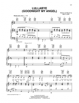 page one of Lullabye (Goodnight, My Angel) (Piano, Vocal & Guitar Chords (Right-Hand Melody))