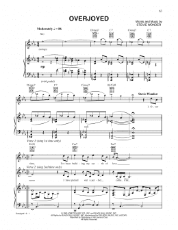 page one of Overjoyed (Piano, Vocal & Guitar Chords (Right-Hand Melody))