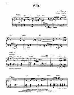 page one of Alfie (Piano Transcription)