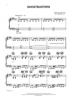 page one of Ghostbusters (Piano, Vocal & Guitar Chords (Right-Hand Melody))