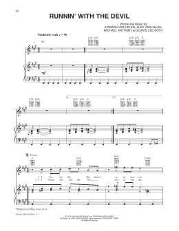 page one of Runnin' With The Devil (Piano, Vocal & Guitar Chords (Right-Hand Melody))