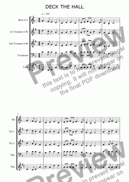 page one of Deck the Halls (Brass Quintet)