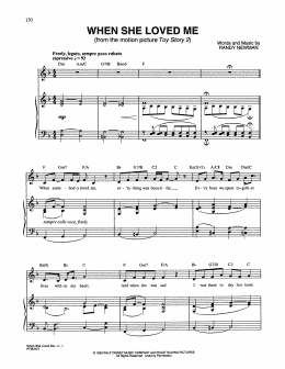 page one of When She Loved Me (from Toy Story 2) (Piano & Vocal)