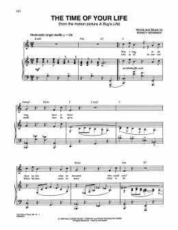 page one of The Time Of Your Life (from A Bug's Life) (Piano & Vocal)