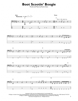 page one of Boot Scootin' Boogie (Easy Bass Tab)