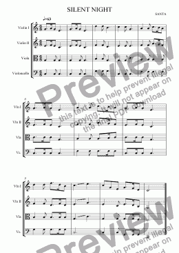 page one of Silent Night (String Quartet)