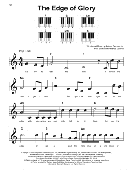 page one of The Edge Of Glory (Super Easy Piano)
