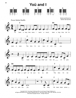 page one of You And I (Super Easy Piano)
