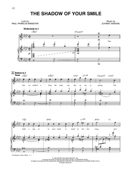 page one of The Shadow Of Your Smile (Piano, Vocal & Guitar Chords (Right-Hand Melody))