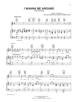 page one of I Wanna Be Around (Piano, Vocal & Guitar Chords (Right-Hand Melody))