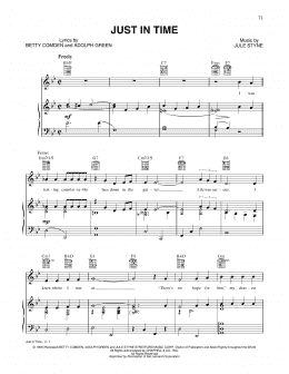 page one of Just In Time (Piano, Vocal & Guitar Chords (Right-Hand Melody))