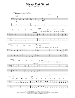 page one of Stray Cat Strut (Easy Bass Tab)