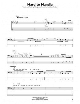 page one of Hard To Handle (Easy Bass Tab)