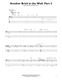 page one of Another Brick In The Wall, Part 2 (Easy Bass Tab)