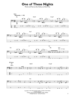 page one of One Of These Nights (Easy Bass Tab)
