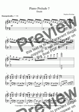 page one of Piano Prelude 7 - Etude