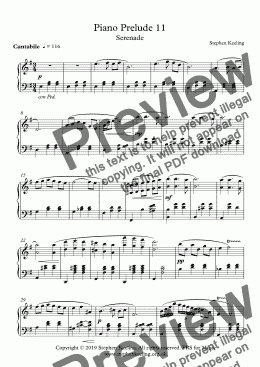 page one of Piano Prelude 11 - Serenade