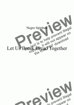 page one of Let Us Break Bread Together