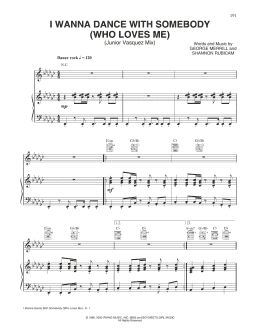 page one of I Wanna Dance With Somebody (Piano, Vocal & Guitar Chords (Right-Hand Melody))