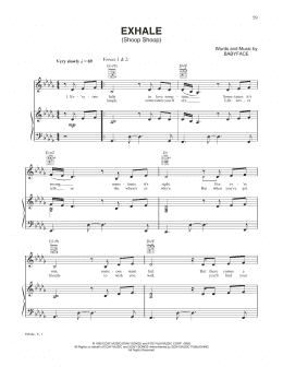 page one of Exhale (Shoop Shoop) (Piano, Vocal & Guitar Chords (Right-Hand Melody))
