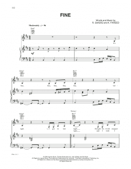 page one of Fine (Piano, Vocal & Guitar Chords (Right-Hand Melody))