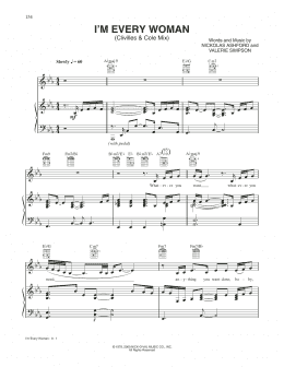 page one of I'm Every Woman (Piano, Vocal & Guitar Chords (Right-Hand Melody))