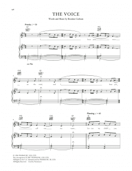 page one of The Voice (Piano, Vocal & Guitar Chords (Right-Hand Melody))