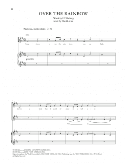 page one of Over The Rainbow (from The Wizard Of Oz) (Piano, Vocal & Guitar Chords (Right-Hand Melody))