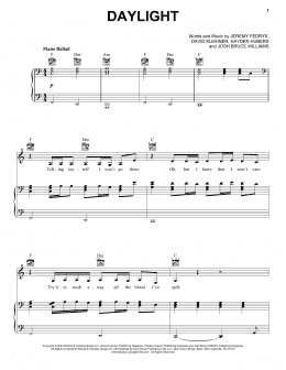 page one of Daylight (Piano, Vocal & Guitar Chords (Right-Hand Melody))