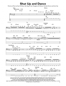 page one of Shut Up And Dance (Easy Bass Tab)