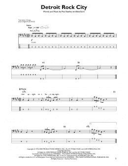 page one of Detroit Rock City (Easy Bass Tab)