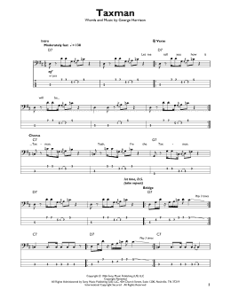 page one of Taxman (Easy Bass Tab)