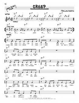 page one of Creep (Real Book – Melody & Chords)