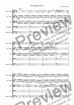 page one of Overture in G