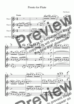 page one of Presto for Flute