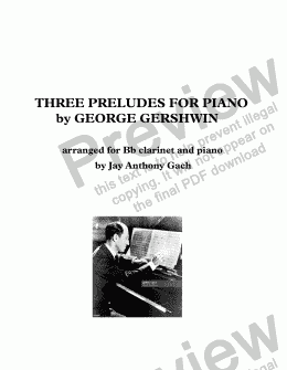 page one of Gershwin 3 Piano Preludes arr. Bb clarinet and piano