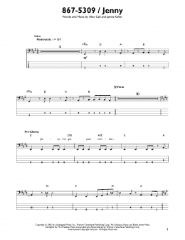 page one of 867-5309/Jenny (Easy Bass Tab)