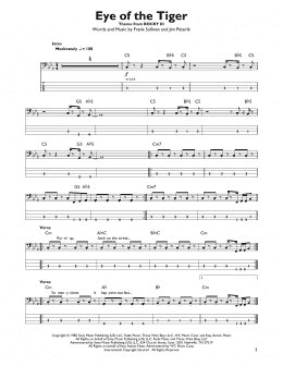 page one of Eye Of The Tiger (Easy Bass Tab)