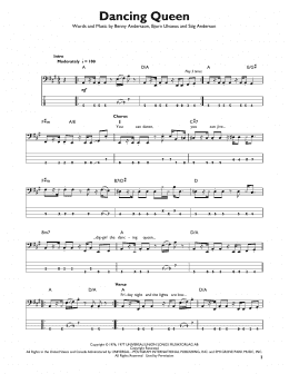 page one of Dancing Queen (Easy Bass Tab)