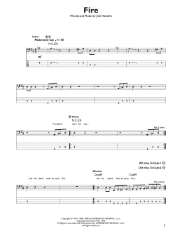page one of Fire (Easy Bass Tab)