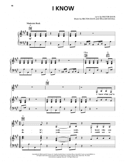 page one of I Know (Piano, Vocal & Guitar Chords (Right-Hand Melody))