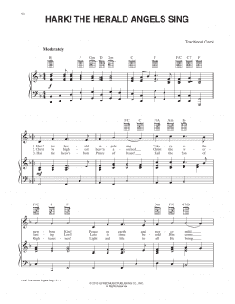 page one of Hark! The Herald Angels Sing (Piano, Vocal & Guitar Chords (Right-Hand Melody))