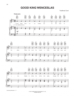 page one of Good King Wenceslas (Piano, Vocal & Guitar Chords (Right-Hand Melody))