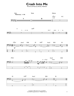 page one of Crash Into Me (Easy Bass Tab)