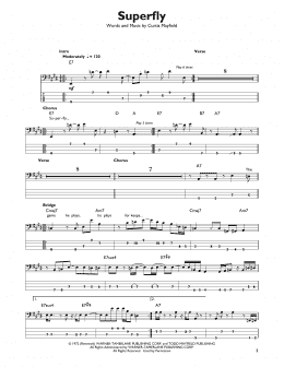 page one of Superfly (Easy Bass Tab)