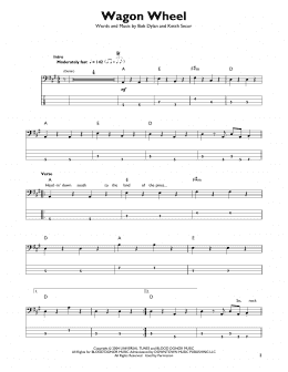 page one of Wagon Wheel (Easy Bass Tab)