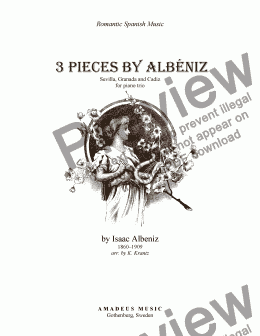 page one of 3 pieces by Albéniz for piano trio (Sevilla, Granada, Cadiz) 